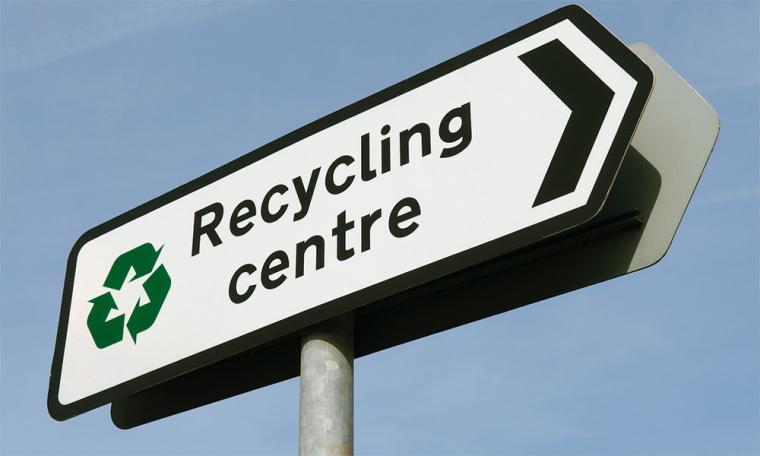 Recycling centre sign