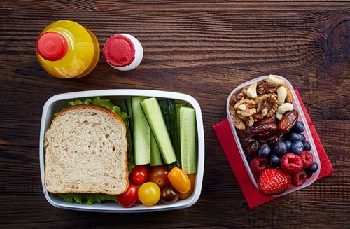 lunch in a reusable plastic box