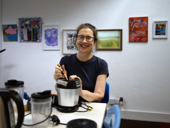 Lisa Percival fixing a toaster
