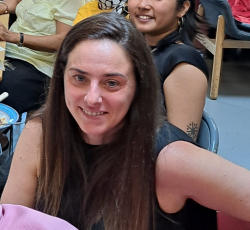 Sacha - a participant at Stitch Social smiling