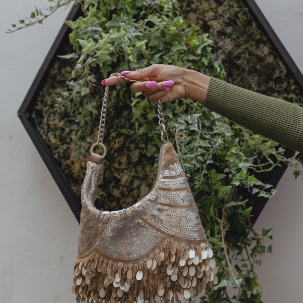 Sequined handbag