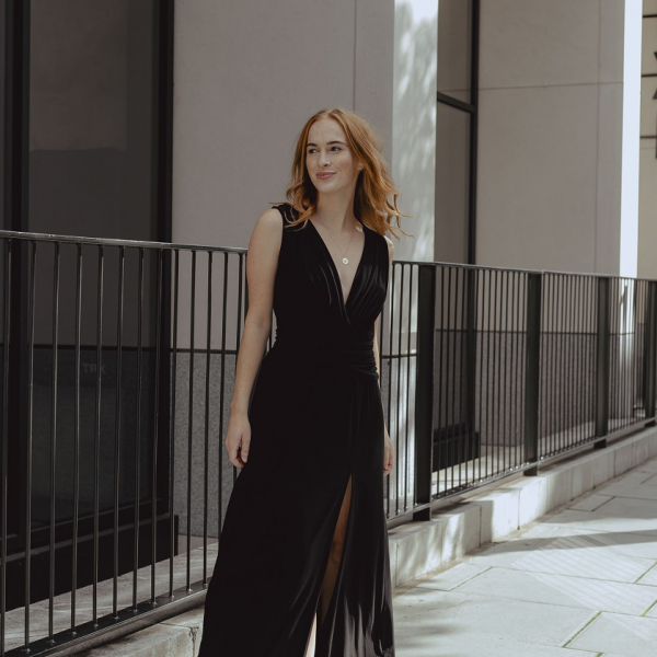 Long black evening dress