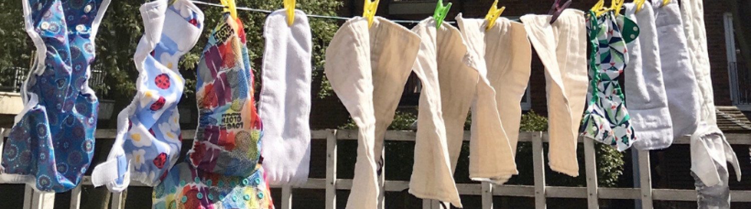 Nappies on a washing line