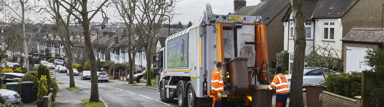 Recycling vehicle in north London