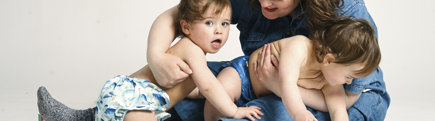 Babies in reusable nappies