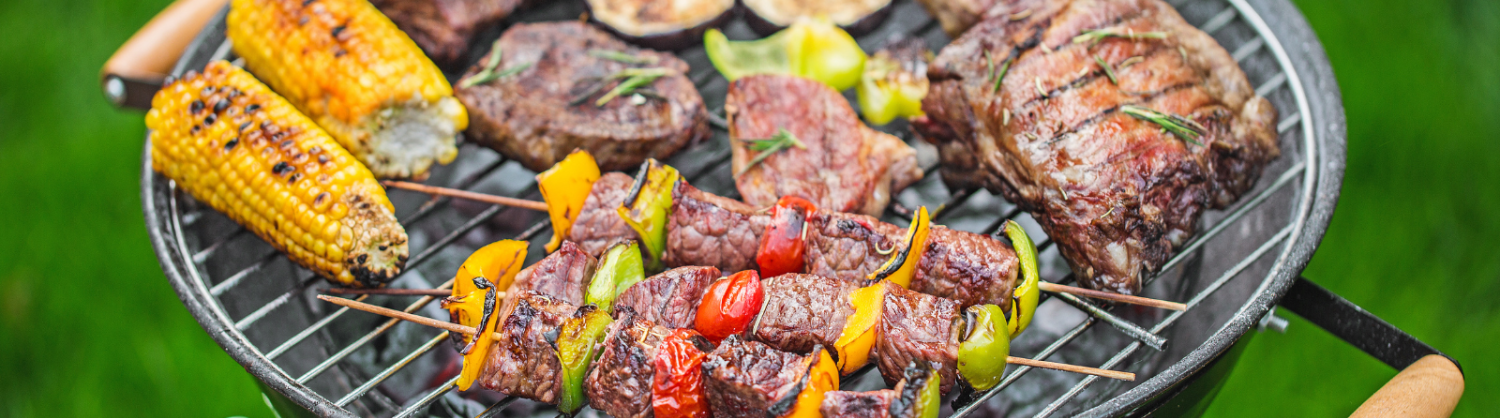 Food on a barbecue