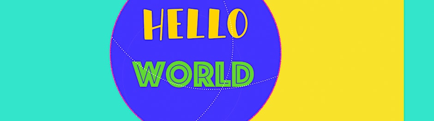 Banner saying 'hello world'