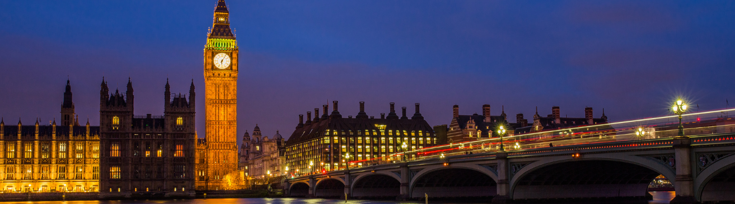 The houses of parliament at night