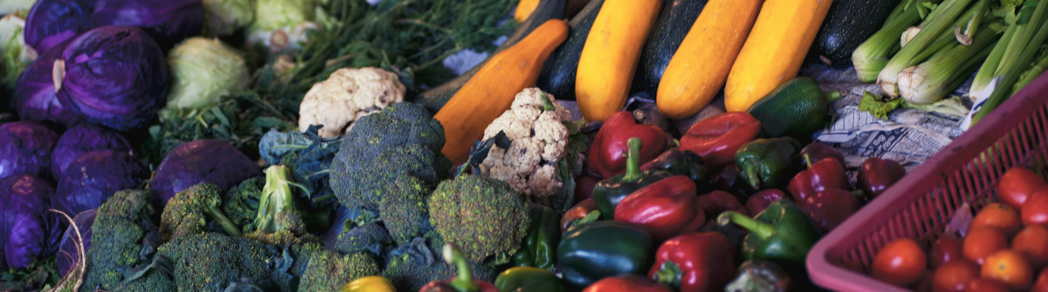 A pile of loose mixed vegetables