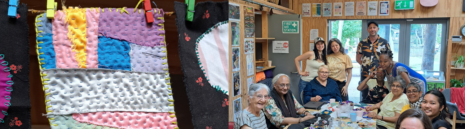 Participants at a Stitch Social session smiling 
