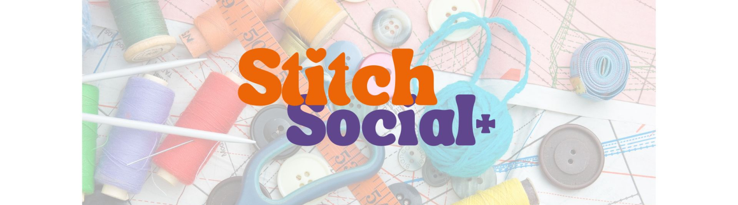 Stitch social+ text over sewing items