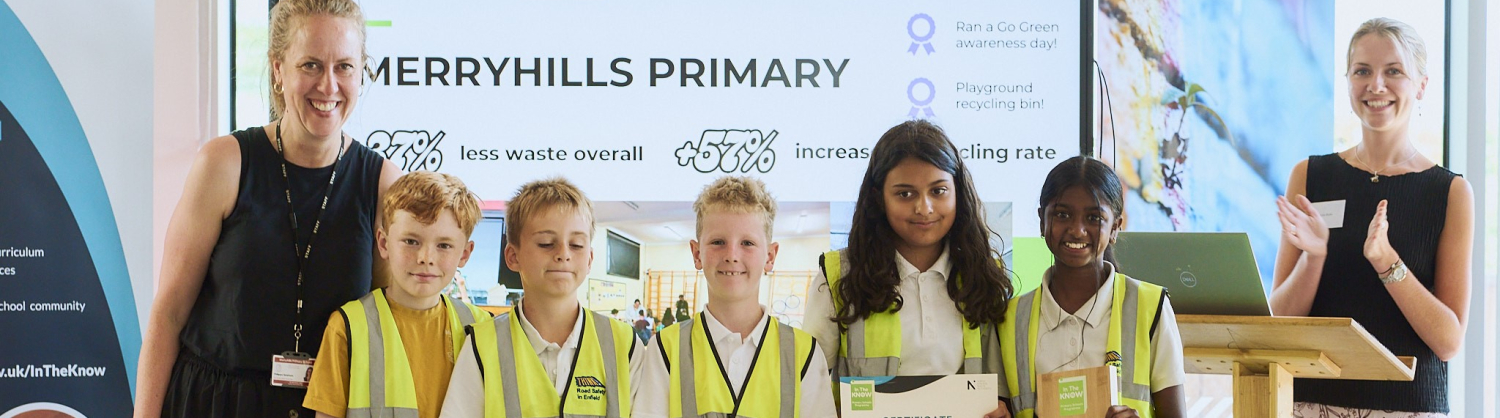 Children accepting an award