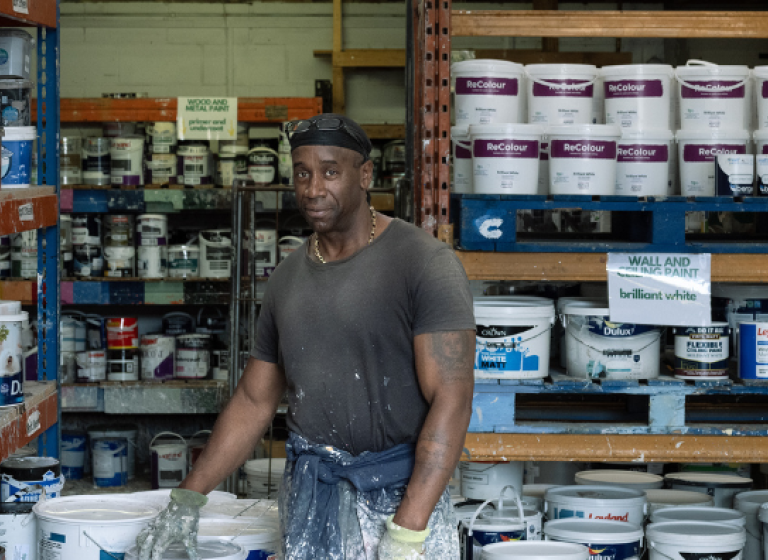 Reclaimed paint shop