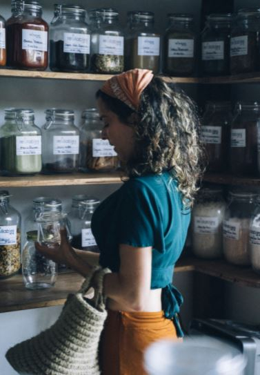 Woman in a refill shop