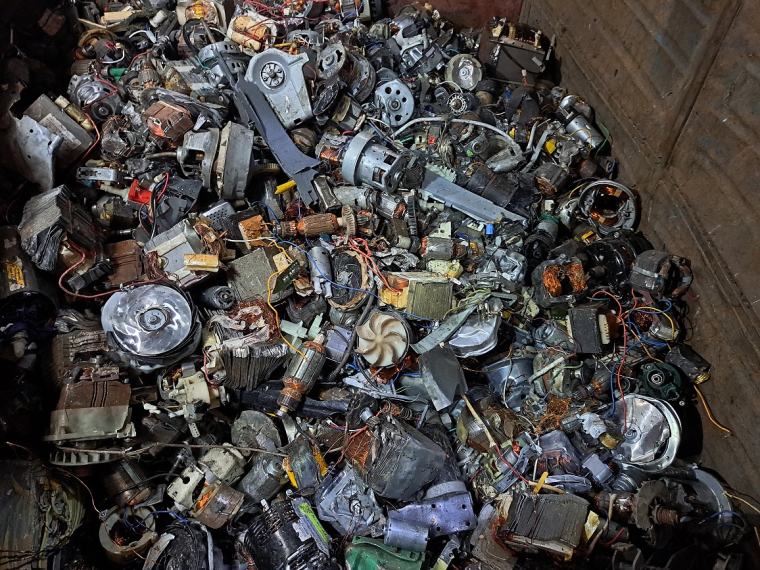 Electrical parts ready to be recycled