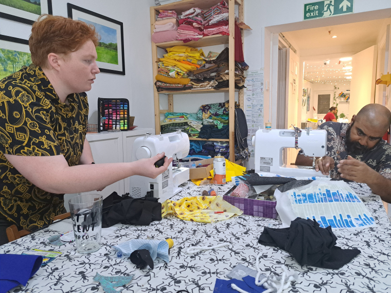 Members of the LGBTQ+ quilting workshop