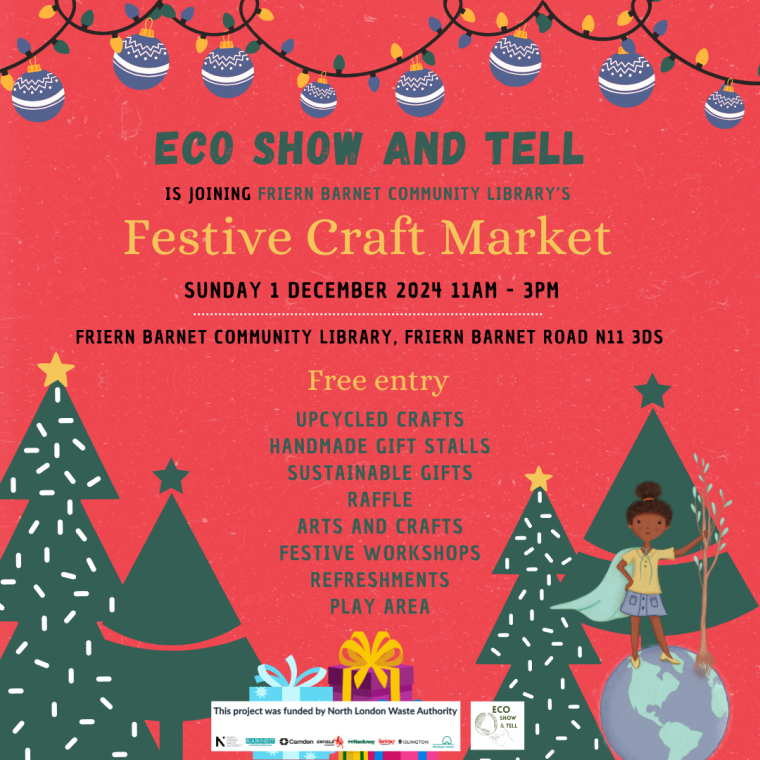 Eco Show and Tell stall at Christmas fair promo flyer