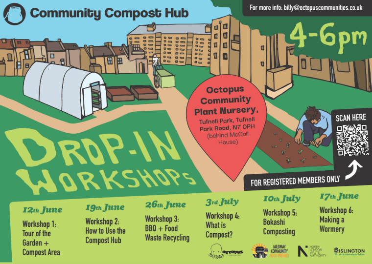 Octopus composting workshops poster