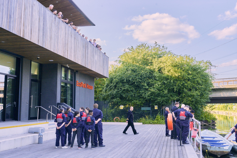 Sea Cadets on the waterside at EcoPark House