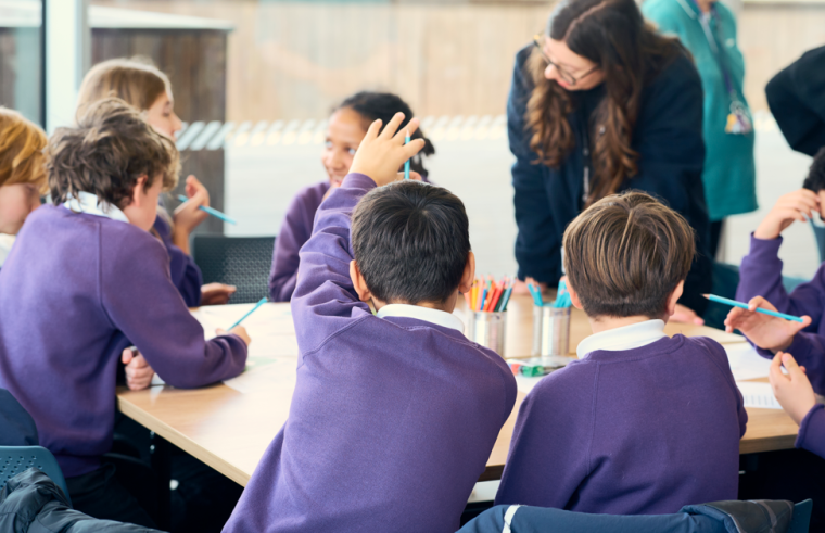 A group of pupils working at EcoPark House