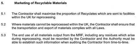 excerpts from mixed recycling contract on marketing recyclable material
