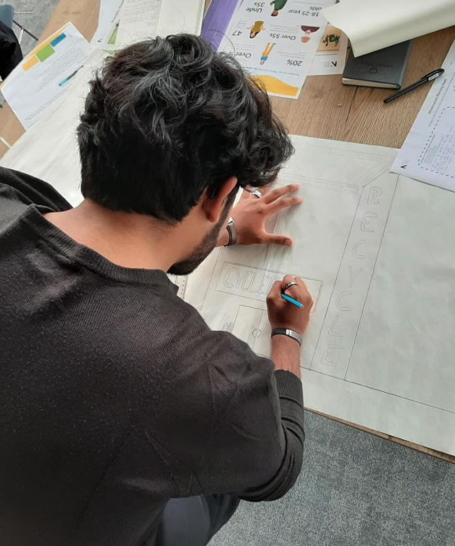 Year 12 pupil completing an activity at EcoPark House
