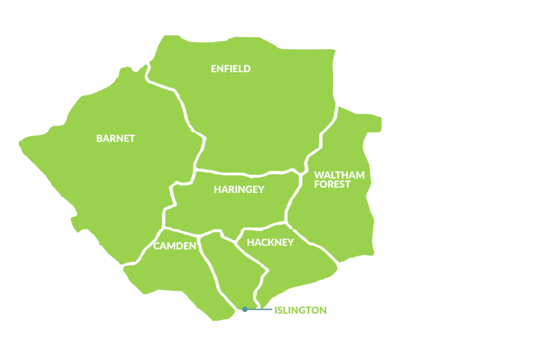 Enfield, Haringey, Waltham Forest, Islington, Hackney, Camden, Barnet