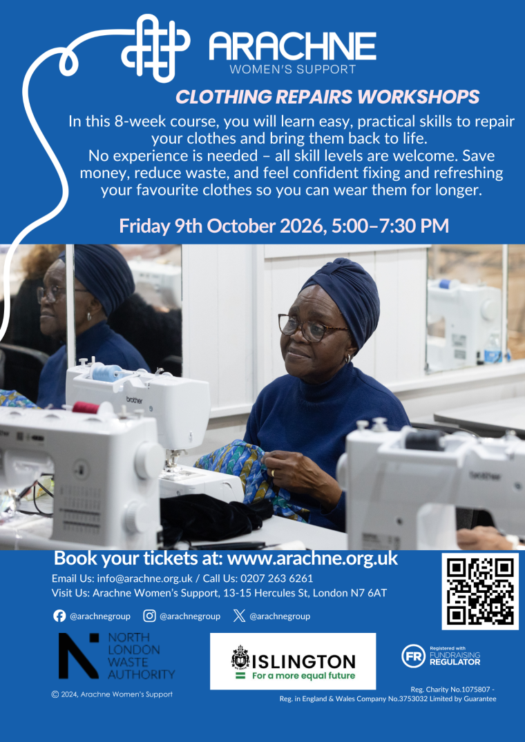 Poster for Arachne Women's Support workshops 