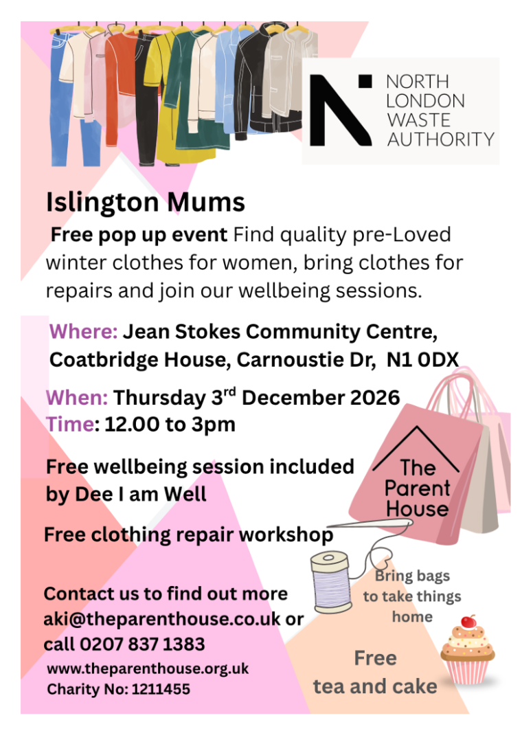 Poster advertising The Parent House pop-up event 