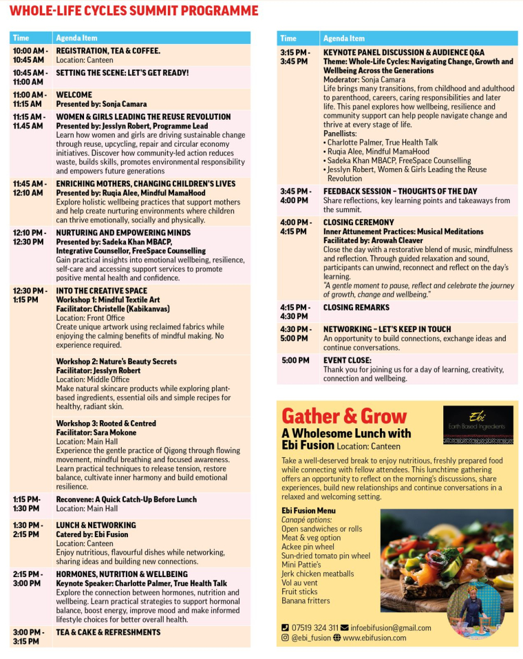 Whole-Life Cycles Summit Programme
