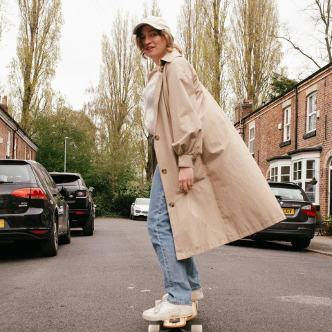 Charlotte on skateboard