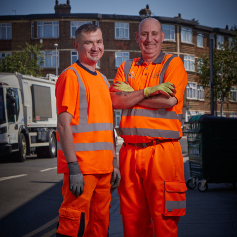 Waltham Forest Urbaser recycling collection crew
