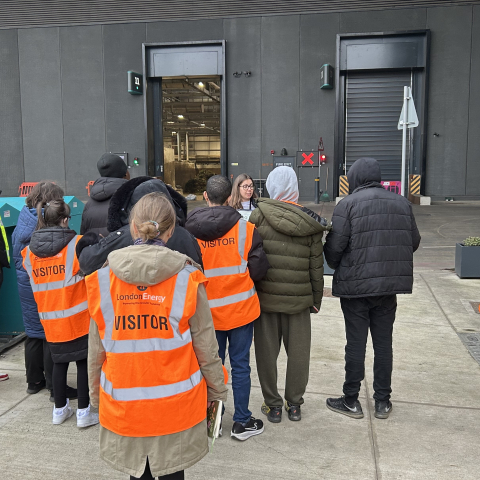 Group of students on a tour of the EcoPark