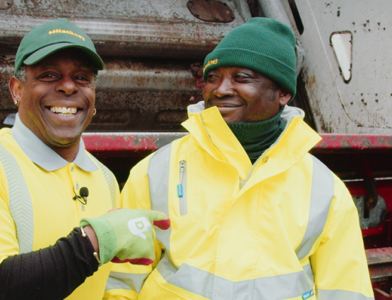 Troy and Fred from Hackney doing food waste collections