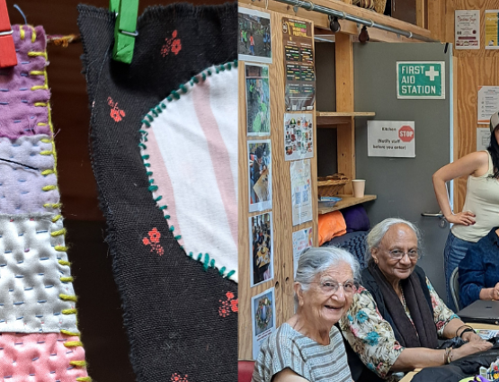 Participants at a Stitch Social session smiling 