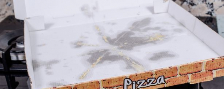 Greasy pizza box