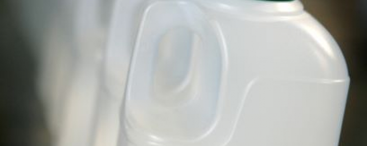 Plastic milk bottles