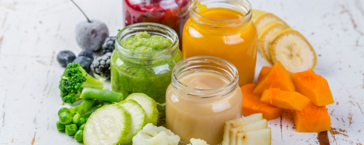 Baby food in jars