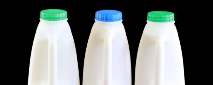 plastic milk bottles only the top