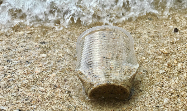 plastic on a beach