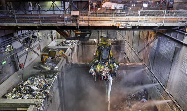 Image showing waste inside an energy from waste facility