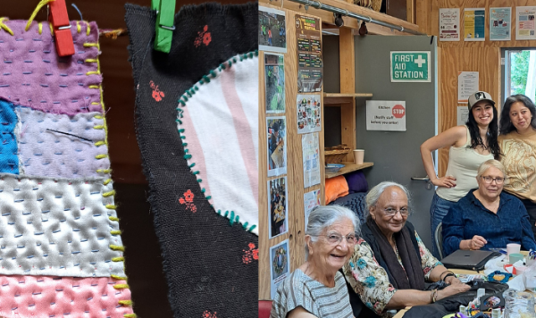 Participants at a Stitch Social session smiling 